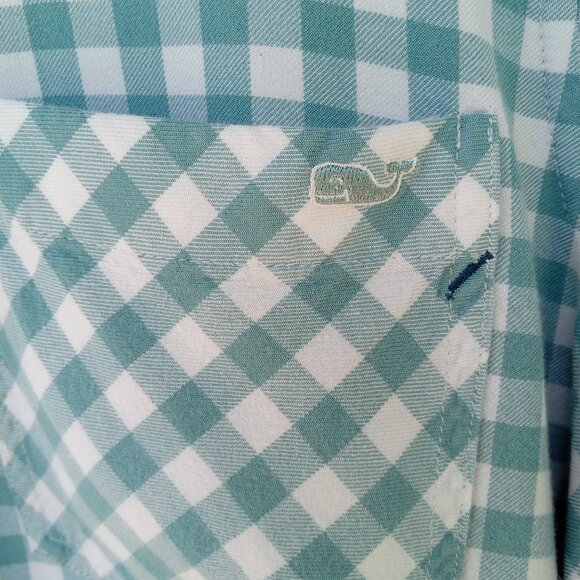 VINYARD VINES Preppy Button Down Shirt Whale Coastal Nautical Gingham Plaid Sz12 - Picture 7 of 8